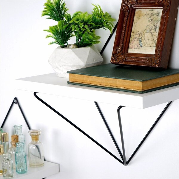 Set 2 polite WR060, alb/negru, metal, 30x30x14 cm