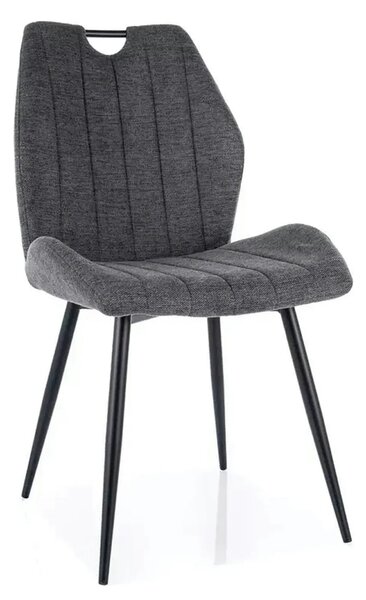 Scaun ARCO, gri inchis/negru, stofa clasica - Brego 18/metal, 51x43x91