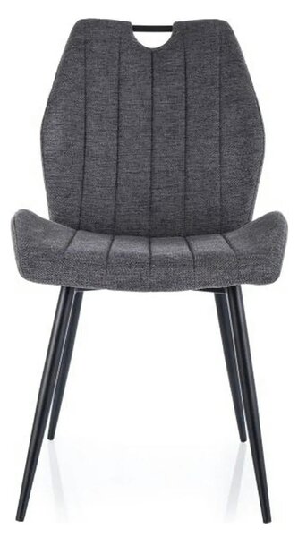 Scaun ARCO, gri inchis/negru, stofa clasica - Brego 18/metal, 51x43x91