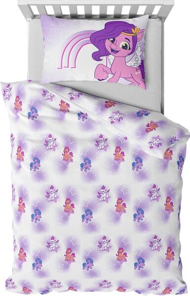 Lenjerie de pat din bumbac MY LITTLE PONY STARS alb pentru copii Dimensiune lenjerie de pat: 60 x 70 cm | 140 x 200 cm
