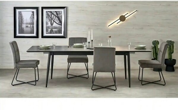 Masa extensibila CHARLES, gri/negru, 180/260x90x76 cm