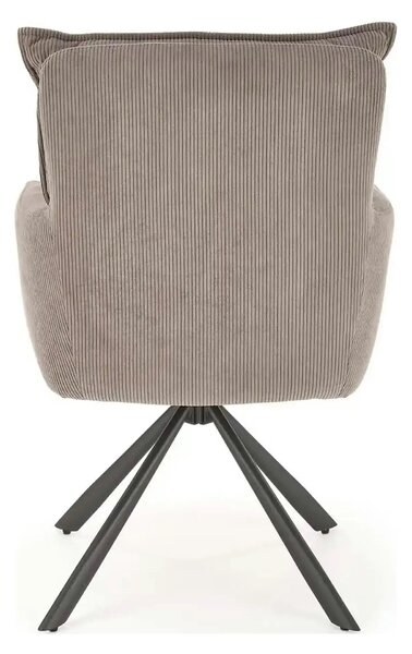Scaun rotativ K528, gri/negru, stofa catifelata/metal, 60x67x90 cm