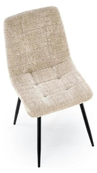 Scaun K547, bej/negru, stofa clasica/metal, 45x53x87 cm