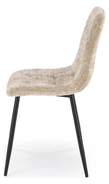 Scaun K547, bej/negru, stofa clasica/metal, 45x53x87 cm
