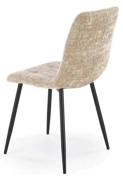 Scaun K547, bej/negru, stofa clasica/metal, 45x53x87 cm