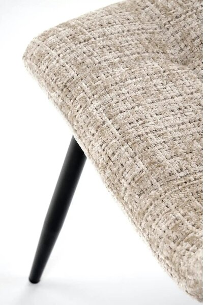 Scaun K547, bej/negru, stofa clasica/metal, 45x53x87 cm