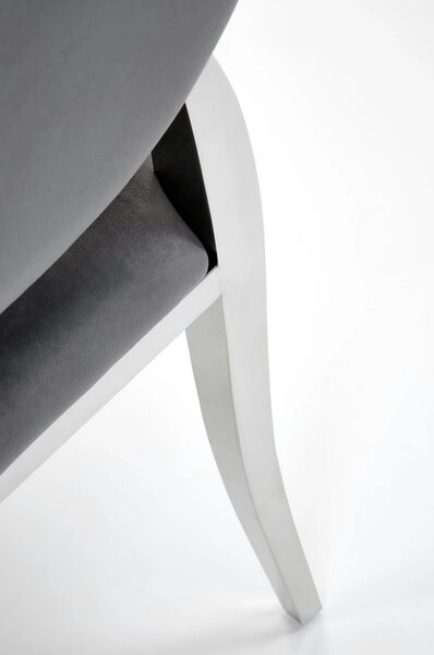 Scaun cromat K555, gri/argintiu, stofa catifelata/metal, 48x52x96 cm