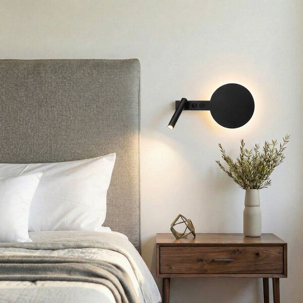 SIGMA Aplică de perete Hotel Mood B, negru, metal, G9, Negru, dormitor, Metal, Modern