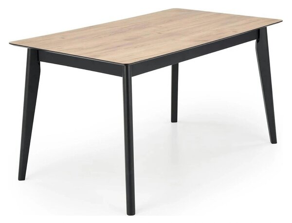 Masa extensibila GULIAN, stejar/negru, PAL laminat/lemn, 140/180x90x76
