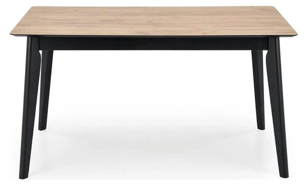 Masa extensibila GULIAN, stejar/negru, PAL laminat/lemn, 140/180x90x76