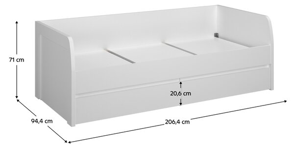 KONDELA Pat 2S, 90x200 alb, ERODIN