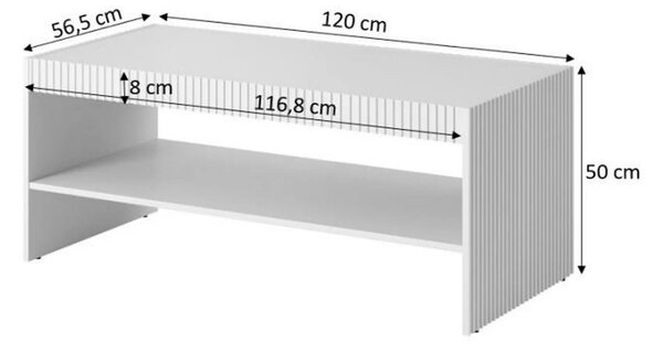 Masuta cafea PAFOS, alb, PAL laminat, 120x56.5x50 cm