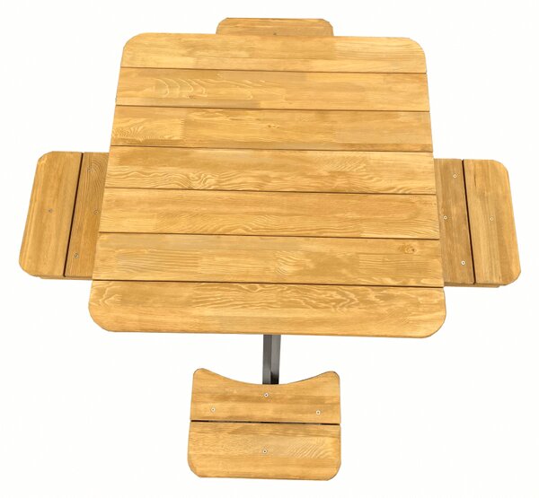 KONDELA Set mobilier de grădină pentru copii, realizat din lemn, maro / gri, PIKIO
