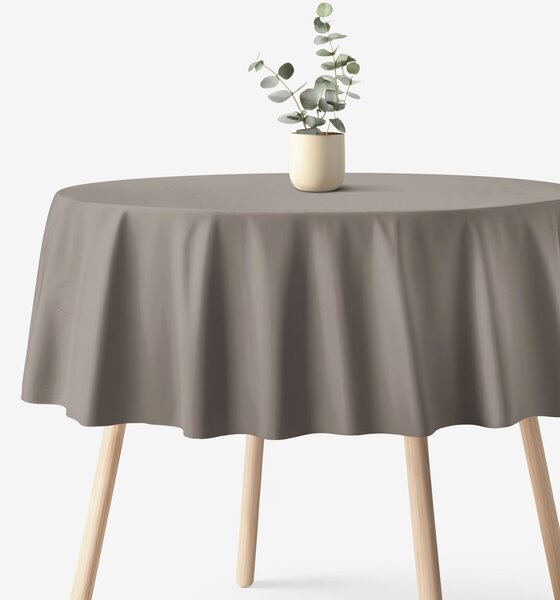 Goldea față de masă decorativă rongo deluxe - gri-maro cu luciu satinat - rotundă Ø 140 cm