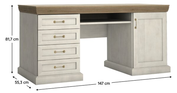KONDELA Masă PC, pin nordic / stejar sălbatic, ROYAL B1