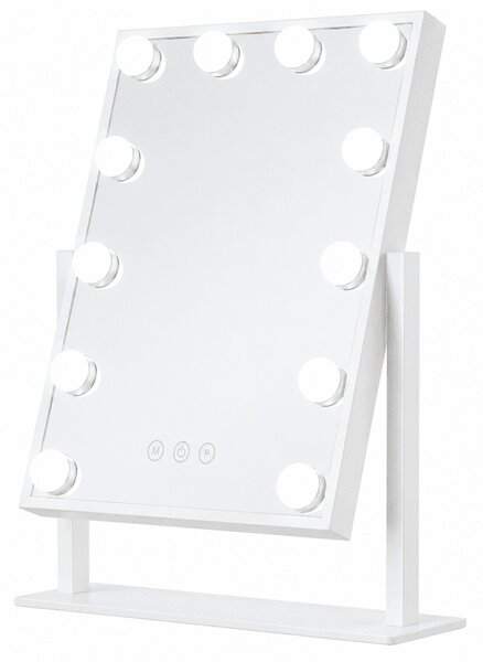 Oglindă de machiaj Hollywood cu LED-uri și comenzi tactile – 30 x 40 cm