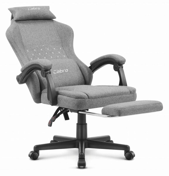 CABRO C503 scaun de gaming de design cu suport pentru picioare, până la 150 kg, gri