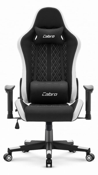 Scaun de gaming CABRO C508 cu spătar reglabil la 180° și cotiere 2D, capacitate de până la 150 kg, negru și alb