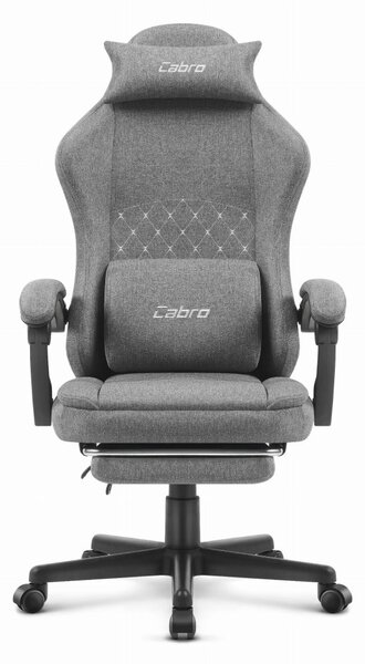 CABRO C503 scaun de gaming de design cu suport pentru picioare, până la 150 kg, gri