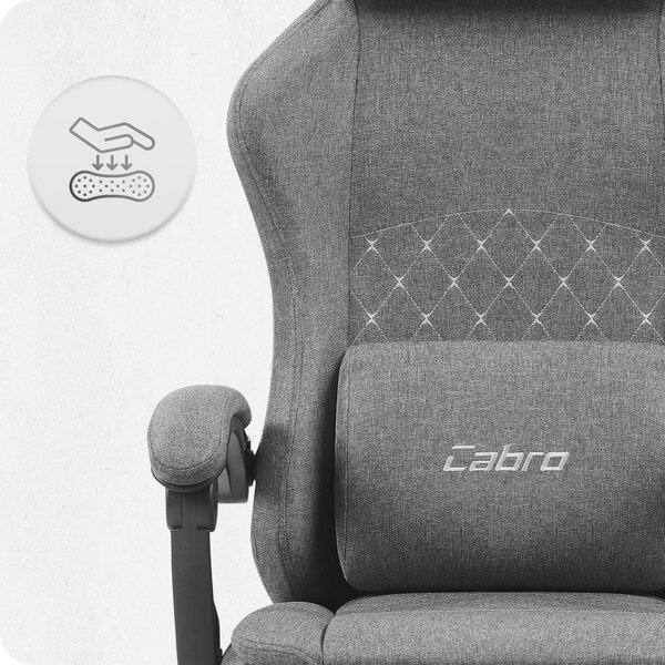 CABRO C503 scaun de gaming de design cu suport pentru picioare, până la 150 kg, gri