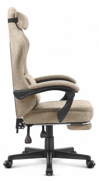 CABRO C503 scaun de gaming de design cu suport pentru picioare, până la 150 kg, bej