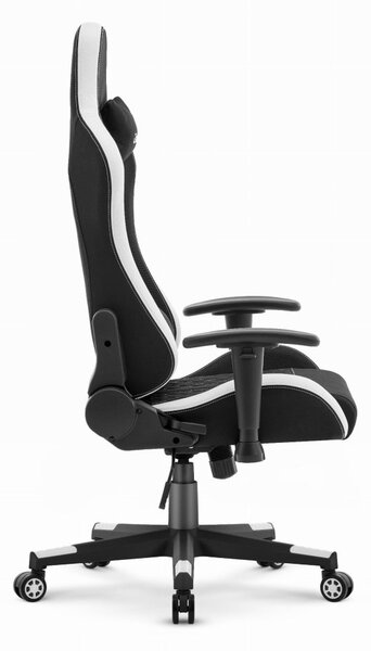Scaun de gaming CABRO C508 cu spătar reglabil la 180° și cotiere 2D, capacitate de până la 150 kg, negru și alb