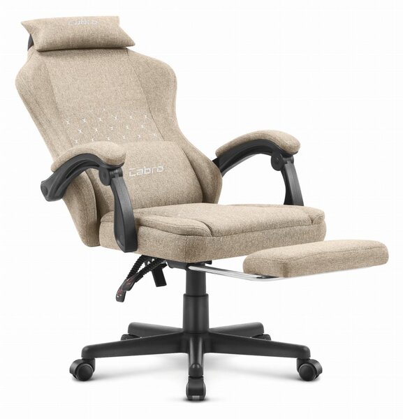 CABRO C503 scaun de gaming de design cu suport pentru picioare, până la 150 kg, bej
