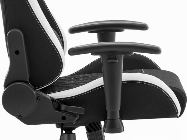 Scaun de gaming CABRO C508 cu spătar reglabil la 180° și cotiere 2D, capacitate de până la 150 kg, negru și alb
