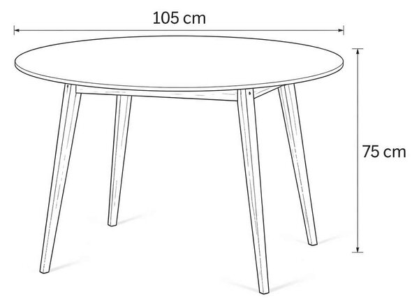 Masă de bucătărie Campo 105 - cerc, alb