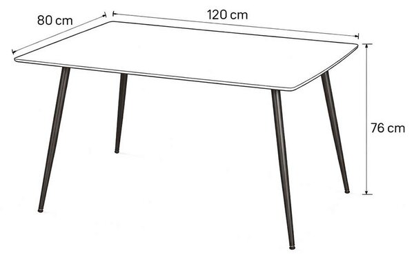Masă de bucătărie Pelotas 120, lemn natural