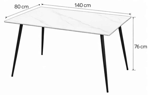 Masă de bucătărie Pelotas 140, negru