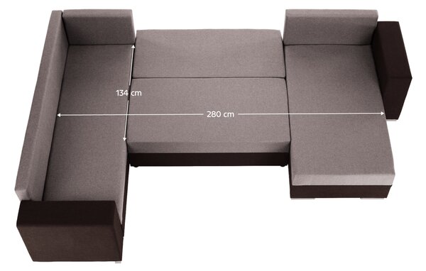 KONDELA Set canapea universal, maro inchis/maro-gri, BELEN NEW ROH U