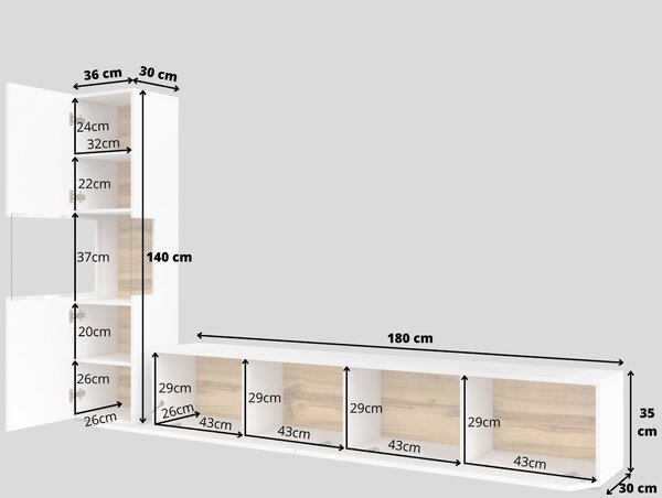 Mobilier living Avernic Typ 09 (alb + stejar wotan). Promo -17%. 1042049