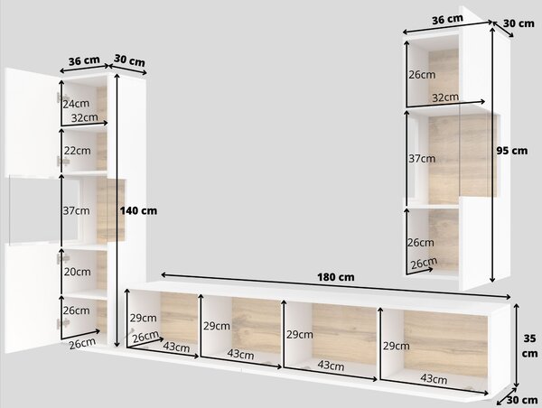 Mobilier living Avernic Typ 10 (alb + stejar wotan). Promo -11%. 1042050