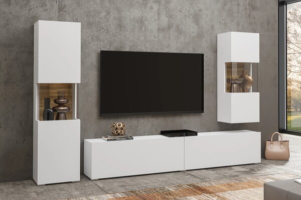 Mobilier living Avernic Typ 10 (alb + stejar wotan). Promo -11%. 1042050