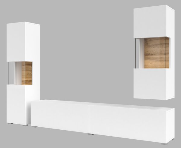 Mobilier living Avernic Typ 10 (alb + stejar wotan). Promo -11%. 1042050