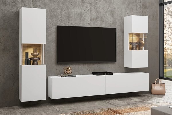Mobilier living Avernic Typ 10 (alb + stejar wotan). Promo -11%. 1042050