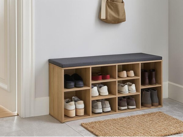 Suport pentru pantofi Miramar XL, lemn natural / gri