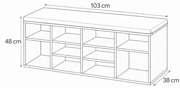 Suport pentru pantofi Miramar XL, lemn natural / gri