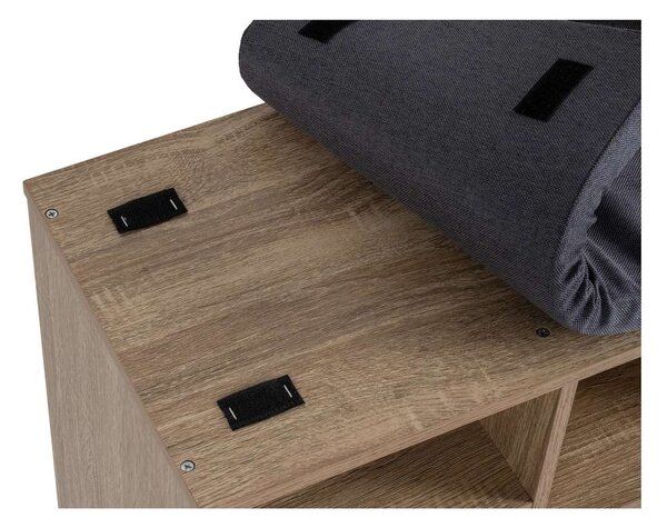 Suport pentru pantofi Miramar XL, lemn natural / gri