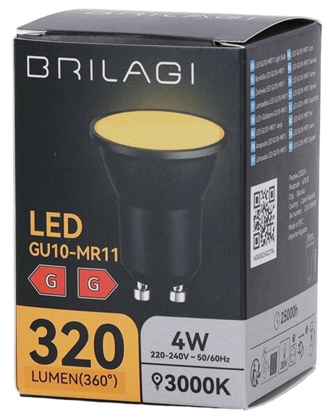 Bec LED MR11 GU10/4W/230V 3000K negru - BRILAGI