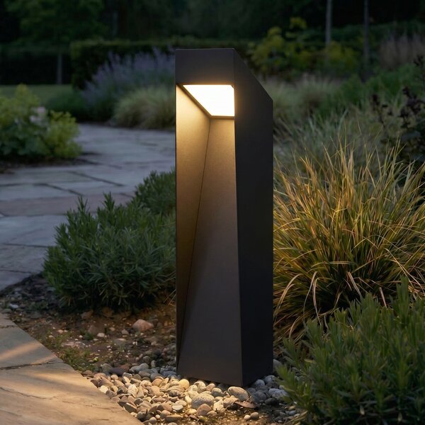 Lucande Lampă cu soclu LED Louran, 55 cm, negru, lumină orientabilă în sus/jos, Negru, Aluminiu, Modern
