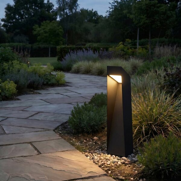Lucande Lampă cu soclu LED Louran, 55 cm, negru, lumină orientabilă în sus/jos, Negru, Aluminiu, Modern