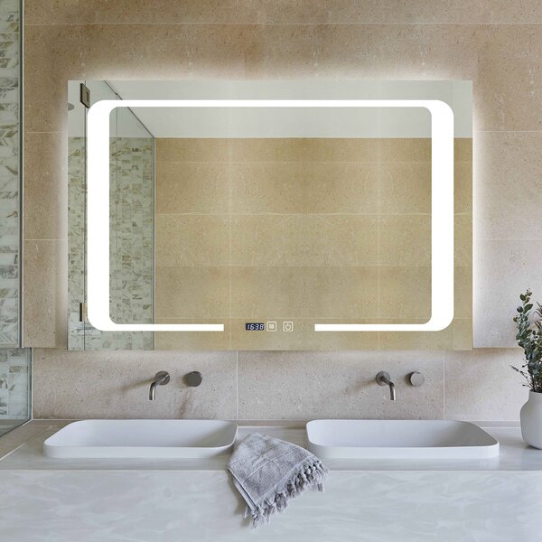 Oglinda Led, Dezaburire Si Ceas , Esn16, 90x 60 cm