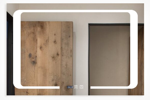 Oglinda Led, Dezaburire Si Ceas , Esn16, 90x 60 cm
