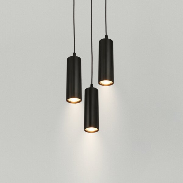 Briloner Lampă suspendată Ida, negru, cu 3 becuri, Ø 20 cm, GU10, reglabil, Negru, Bucătărie, Metal, Modern