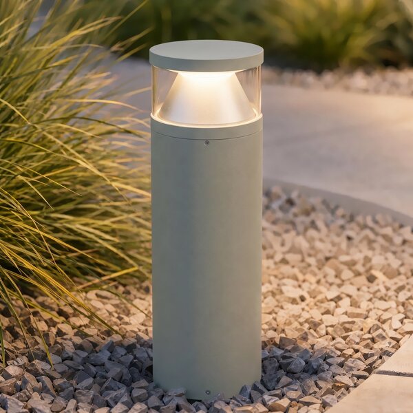 Lucande Bornă luminoasă LED Cylo, verde, înălțime 50 cm, IP65, Verde, Aluminiu, Design