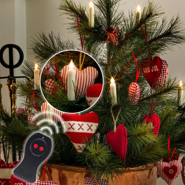 Konstsmide Christmas Lumânări LED Crăciun cu baterii alb 10 lumini, Verde, Plastic