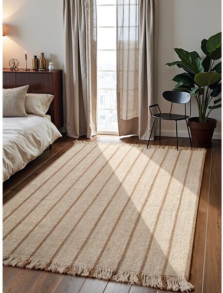 Covor crem țesut manual din iută 160x230 cm Harvest Sierra – Elle Decoration