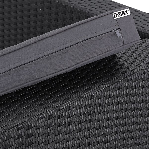 Deuba Set rattan de gradina XXL - perne negre/antracit